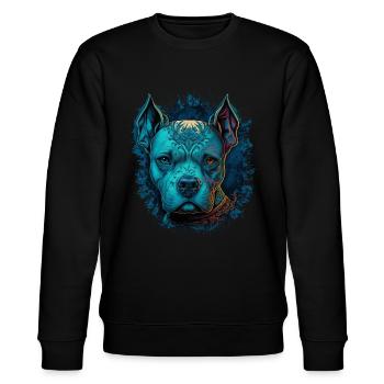 American Staffordshire Terrier - Stanley/Stella Unisex Bio-Sweatshirt CHANGER  - Schwarz - Vorne - Nik (191cm) & Marisol (170cm)