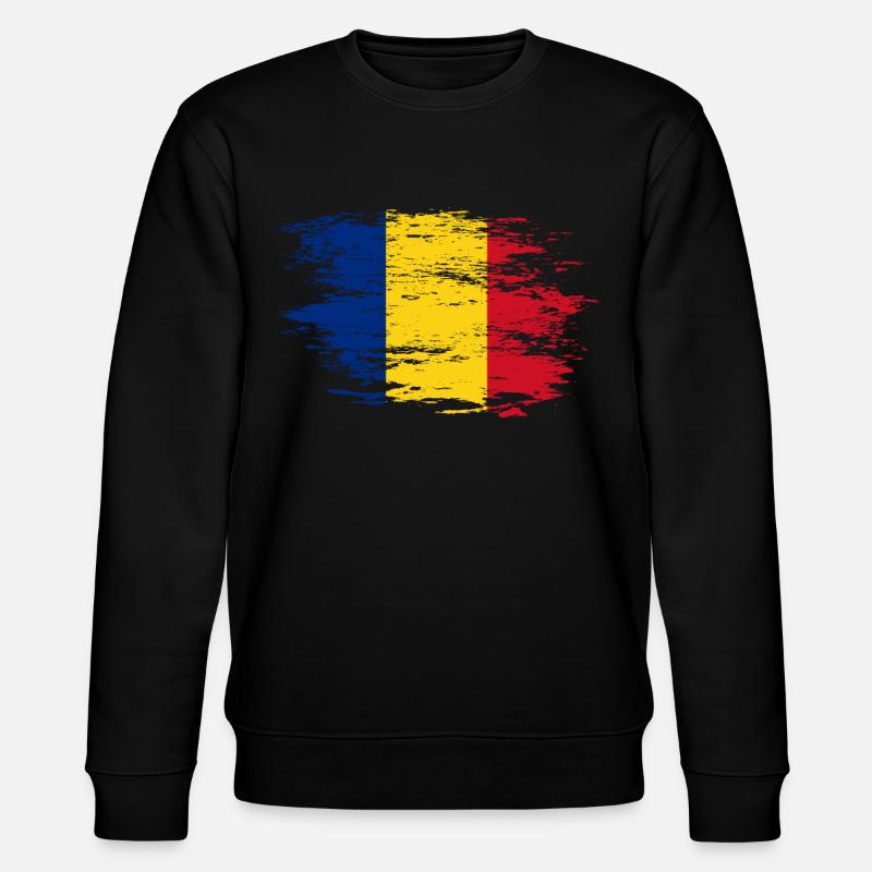 Rumänien Flagge used - Stanley/Stella Unisex Bio-Sweatshirt CHANGER  - Schwarz