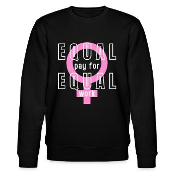 Gleicher Lohn für gleiche Arbeit Feministin - Stanley/Stella Unisex Bio-Sweatshirt CHANGER  - Schwarz - Vorne - Nik (191cm) & Marisol (170cm)