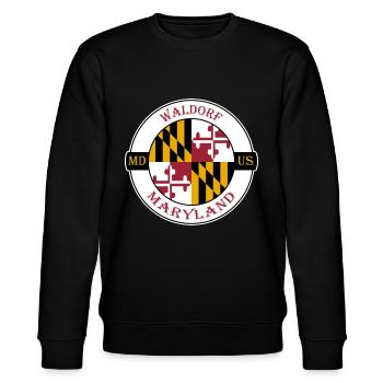 Waldorf Maryland Flagge USA Reise Souvenir Abzeichen - Stanley/Stella Unisex Bio-Sweatshirt CHANGER  - Schwarz - Vorne - Nik (191cm) & Marisol (170cm)