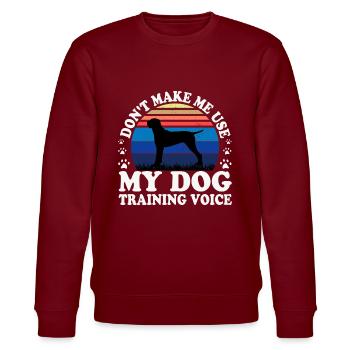 Ariege Pointer Hund Lover Silhouette Vintage Sonnenuntergang - Stanley/Stella Unisex Bio-Sweatshirt CHANGER  - Burgunderrot - Vorne - Nik (191cm) & Marisol (170cm)