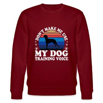 Braque Francais Dog Love Silhouette Vintage Sunset - Stanley/Stella CHANGER Unisex Organic Sweatshirt - burgundy - Front - Nik (191cm) & Marisol (170cm)