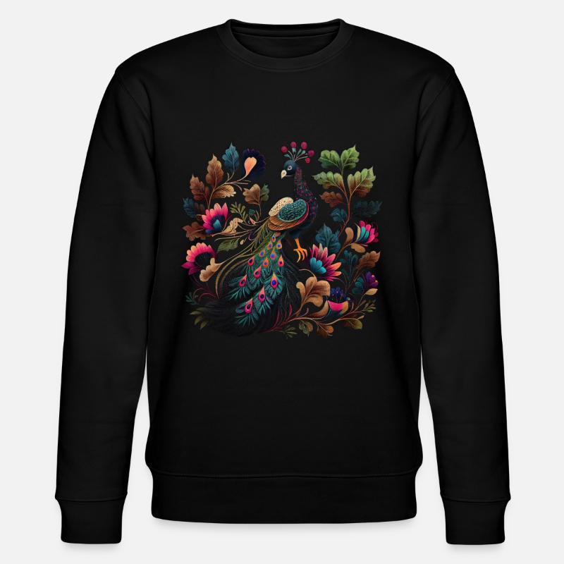 Paon dans le jardin - Sweat bio CHANGER Stanley/Stella Unisexe - noir