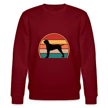 Ariege Vorstehhund Liebhaber Silhouette Vintage Sonnenuntergang - Stanley/Stella Unisex Bio-Sweatshirt CHANGER  - Burgunderrot - Vorne - Nik (191cm) & Marisol (170cm)