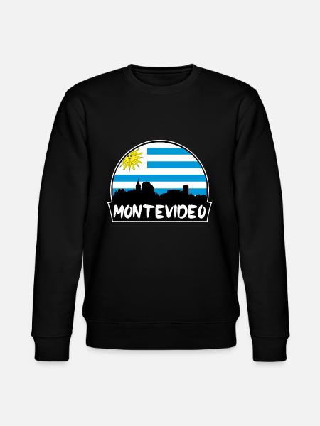 Montevideo Uruguay Flag Skyline Silhuet Rejse - Stanley/Stella økologisk unisex-sweatshirt CHANGER  - sort