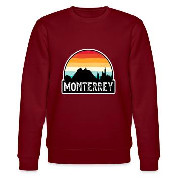 Monterrey Mexiko Flagge Skyline Reisesouvenir - Stanley/Stella Unisex Bio-Sweatshirt CHANGER  - Burgunderrot - Vorne - Nik (191cm) & Marisol (170cm)