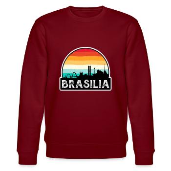 Brasilia Brésil Flag Skyline Souvenir de voyage - Sweat bio CHANGER Stanley/Stella Unisexe - bordeaux - Devant - Nik (191cm) & Marisol (170cm)