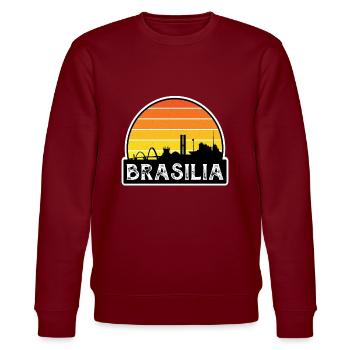 Brasilia Brésil Flag Skyline Souvenir de voyage - Sweat bio CHANGER Stanley/Stella Unisexe - bordeaux - Devant - Nik (191cm) & Marisol (170cm)