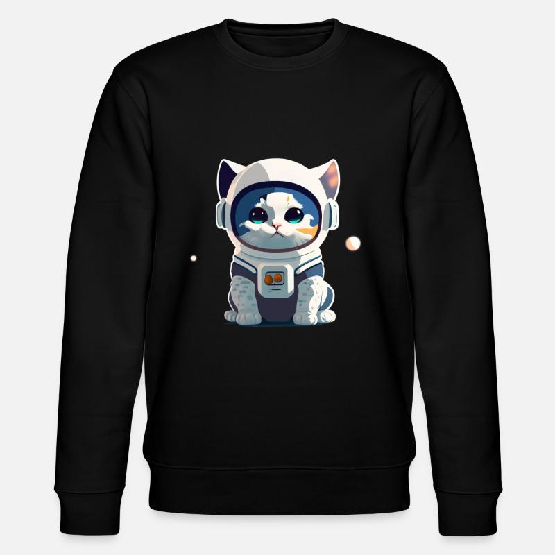 Chatstronaute mignon #4 - Sweat bio CHANGER Stanley/Stella Unisexe - noir