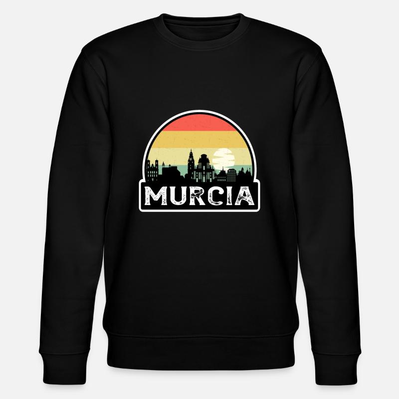 Murcia Spanien Flagge Skyline Reisesouvenir - Stanley/Stella Unisex Bio-Sweatshirt CHANGER  - Schwarz