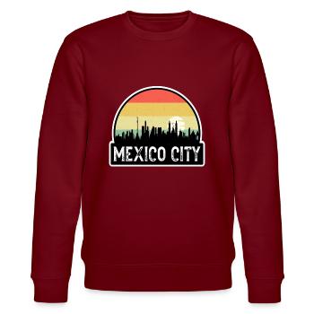 Mexiko-Stadt Mexiko-Flagge Skyline Reise-Souvenir - Stanley/Stella Unisex Bio-Sweatshirt CHANGER  - Burgunderrot - Vorne - Nik (191cm) & Marisol (170cm)