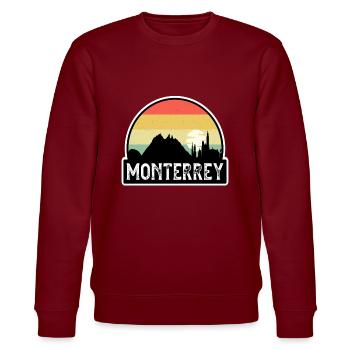 Monterrey Mexiko Flagge Skyline Reisesouvenir - Stanley/Stella Unisex Bio-Sweatshirt CHANGER  - Burgunderrot - Vorne - Nik (191cm) & Marisol (170cm)