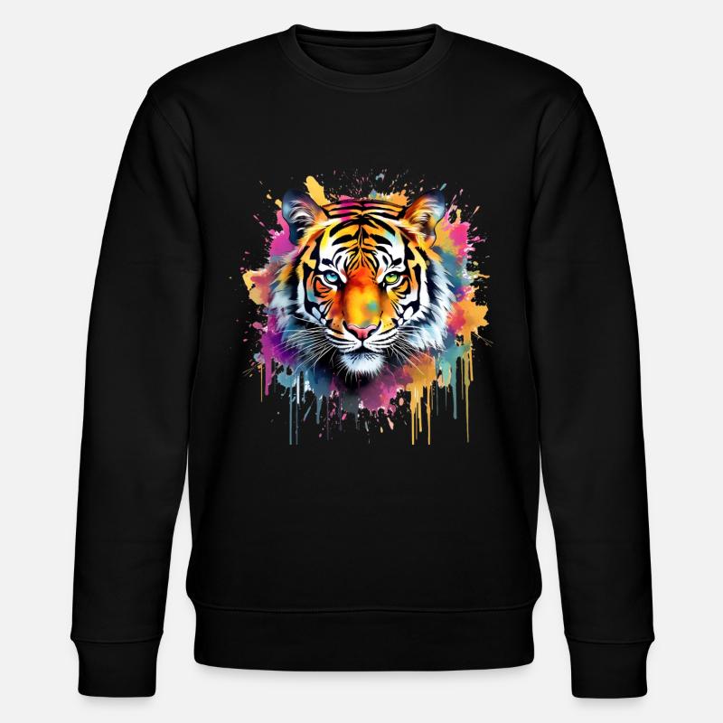 Tiger - Stanley/Stella Unisex Bio-Sweatshirt CHANGER  - Schwarz