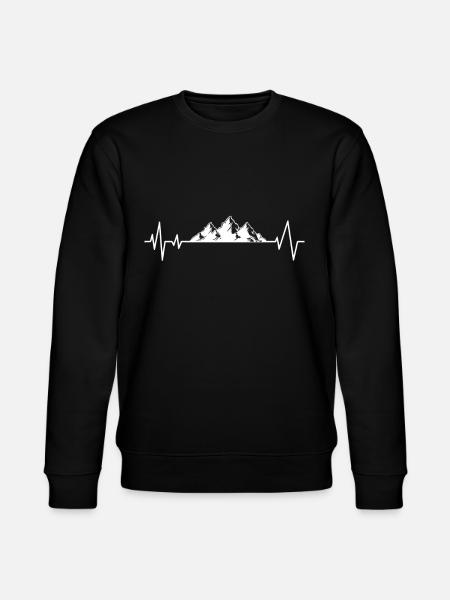 Heartbeat Mountains ECG Hiking Hike - Stanley/Stella CHANGER Unisex Organic Sweatshirt - black