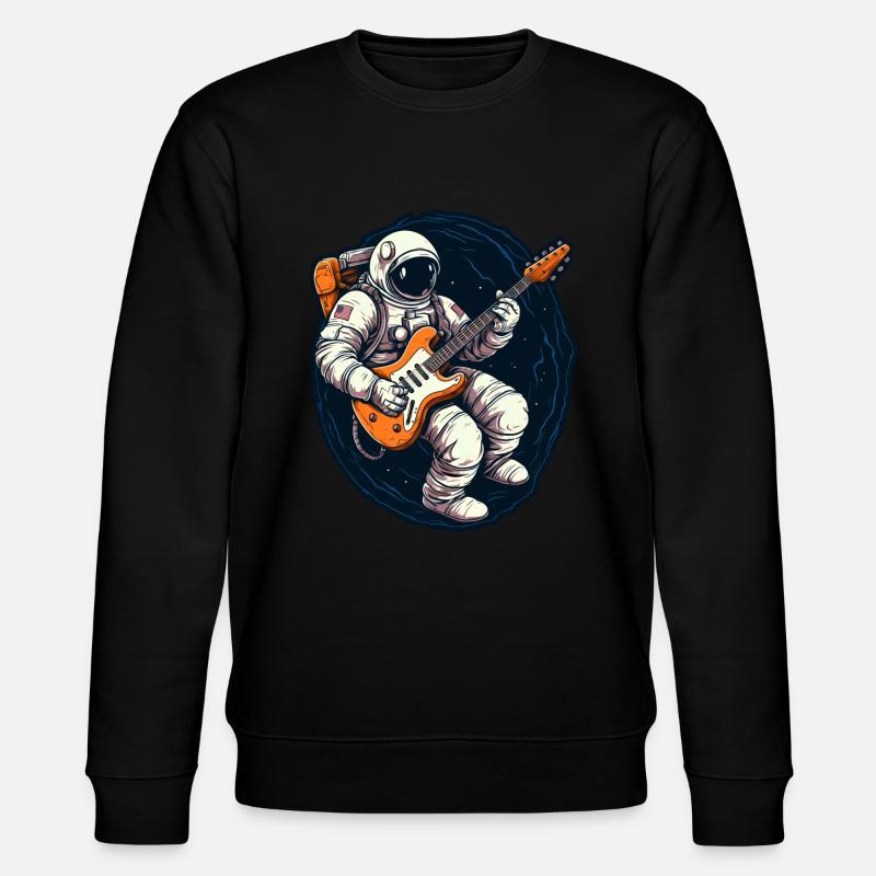 Astronaut with guitar space guitarist - Stanley/Stella CHANGER Unisex Organic Sweatshirt - black