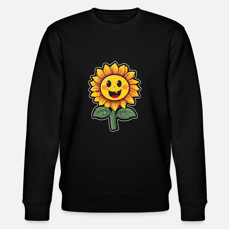Sunflower Laughing Cheerful - Stanley/Stella CHANGER Unisex Organic Sweatshirt - black