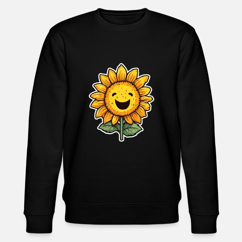 Sunflower Laughing Cheerful - Stanley/Stella CHANGER Unisex Organic Sweatshirt - black