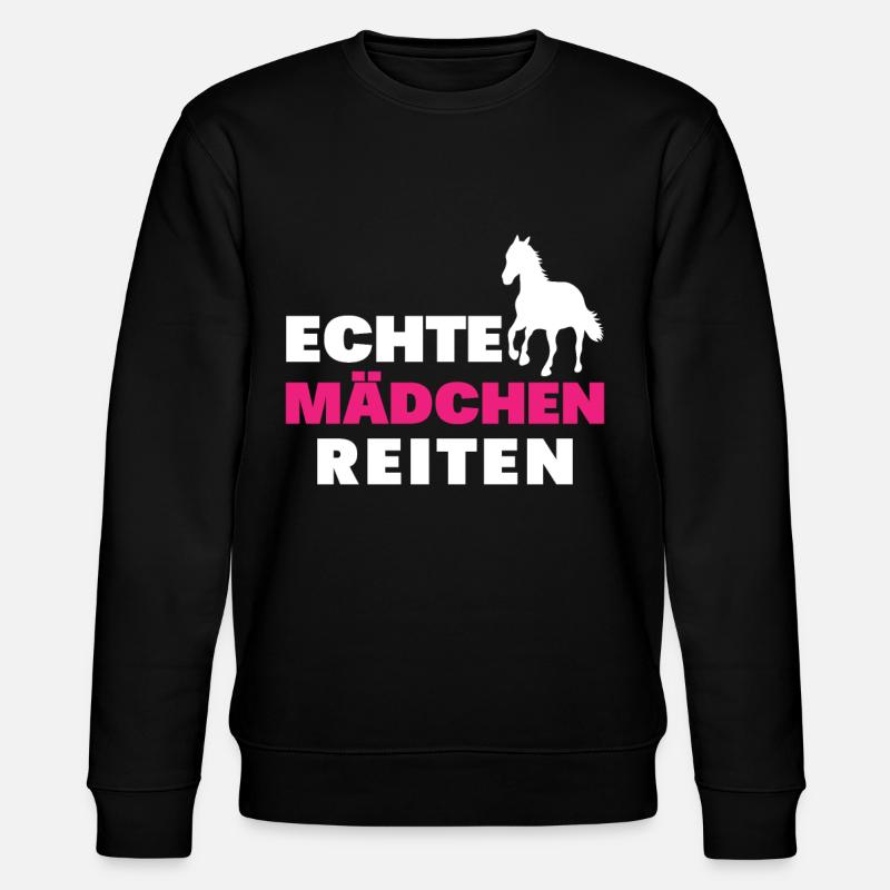 Echte mädchen reiten - Stanley/Stella Unisex Bio-Sweatshirt CHANGER  - Schwarz
