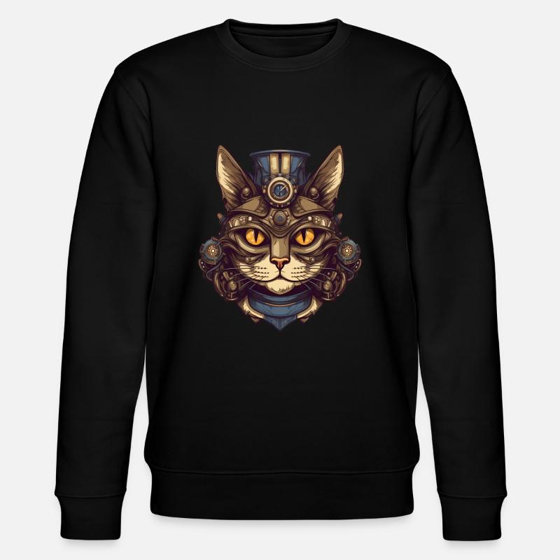 Steampunk Cat Cat Head - Sweat bio CHANGER Stanley/Stella Unisexe - noir