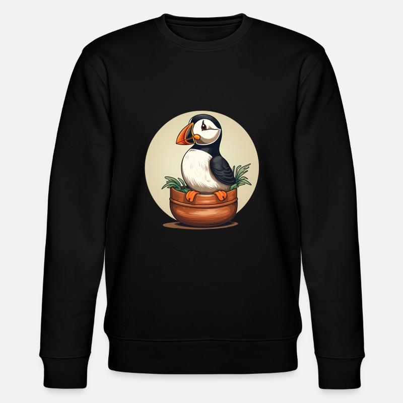 Puffin - Stanley/Stella CHANGER Unisex Organic Sweatshirt - black