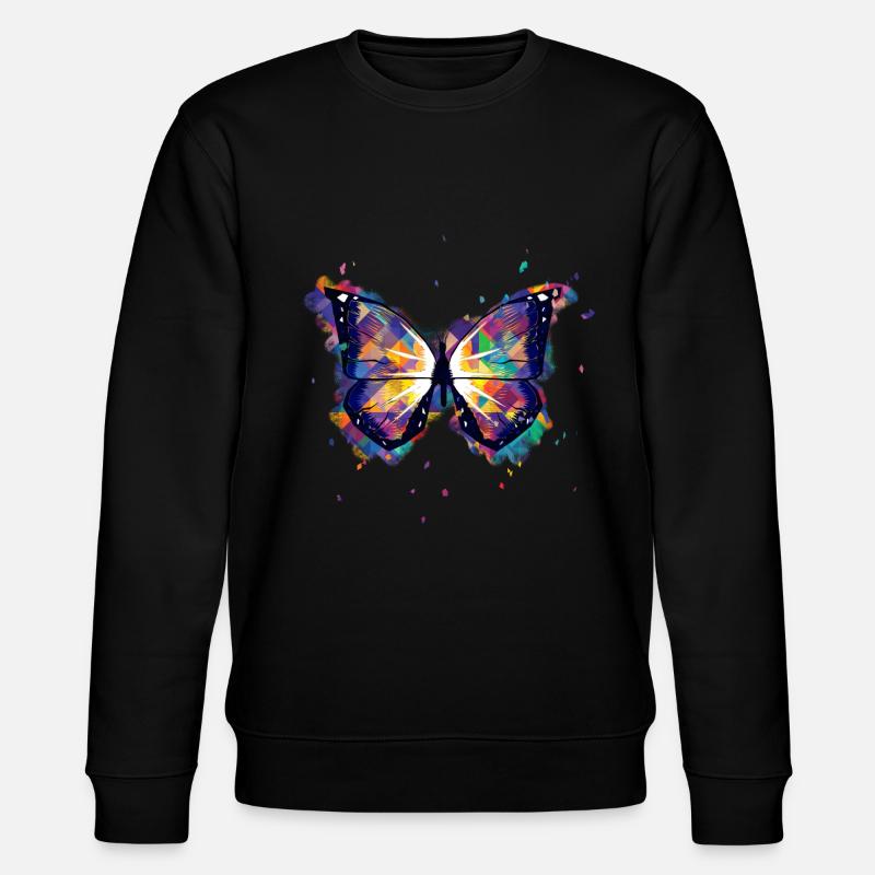Schmetterling - Stanley/Stella Unisex Bio-Sweatshirt CHANGER  - Schwarz