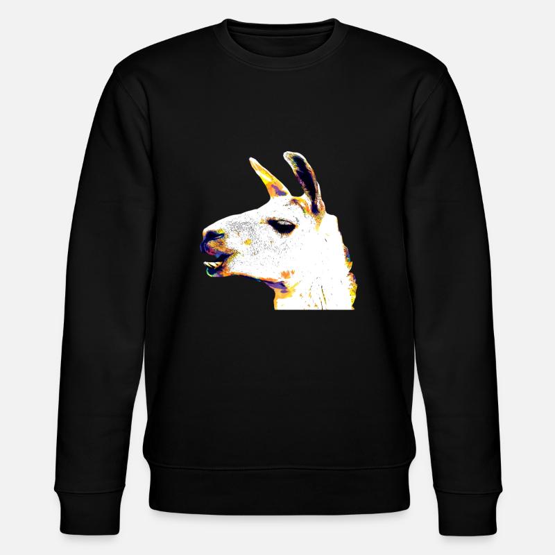 Tête de Lama - Sweat bio CHANGER Stanley/Stella Unisexe - noir