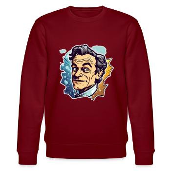 Richard Feynman - Stanley/Stella Unisex Bio-Sweatshirt CHANGER  - Burgunderrot - Vorne - Nik (191cm) & Marisol (170cm)