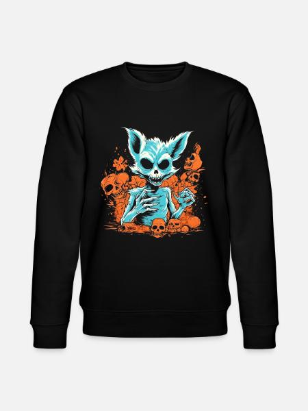 Halloween Fox Skeleton - Stanley/Stella CHANGER Unisex Organic Sweatshirt - black