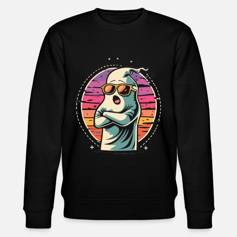 Retro-Sonnen-Gespenst: Spukhaft cool zu Halloween - Stanley/Stella Unisex Bio-Sweatshirt CHANGER  - Schwarz