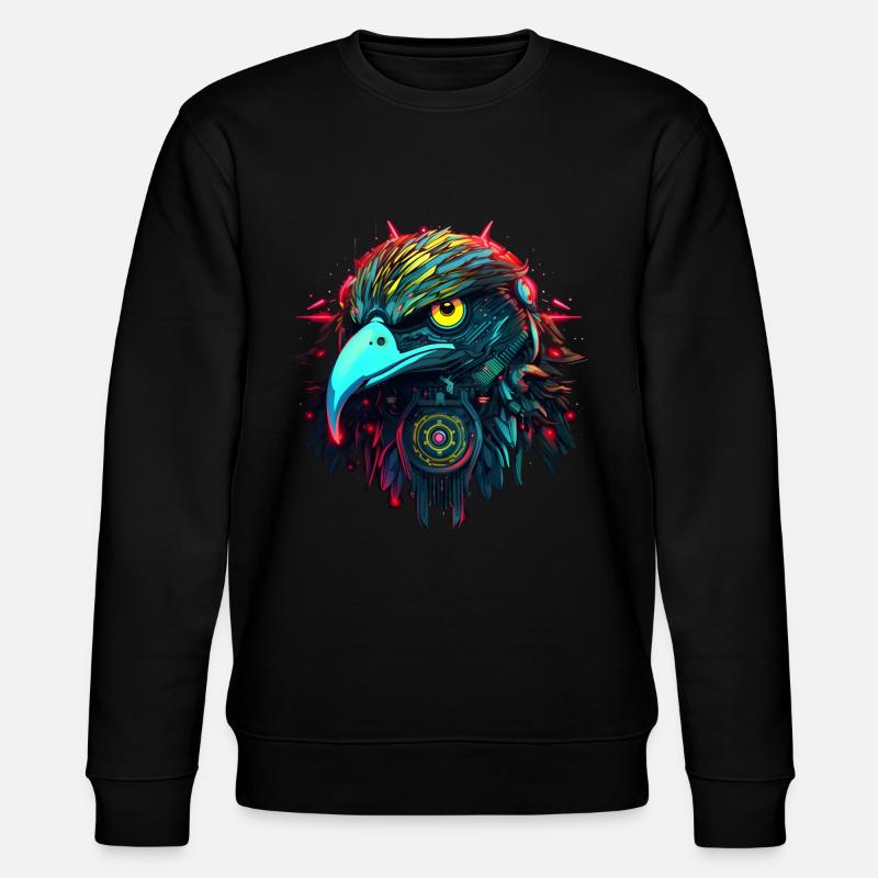 Adler Roboter - Stanley/Stella Unisex Bio-Sweatshirt CHANGER  - Schwarz
