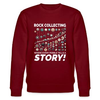 Kieselstein sammeln Sammler Geologie Rockhound - Stanley/Stella Unisex Bio-Sweatshirt CHANGER  - Burgunderrot - Vorne - Nik (191cm) & Marisol (170cm)