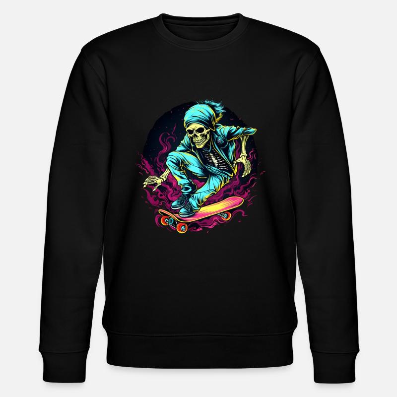 Skateboard skeleton neo - Stanley/Stella CHANGER Unisex Organic Sweatshirt - black