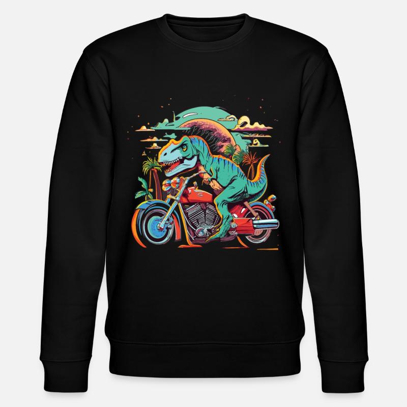 T-Rex conduit une moto - Sweat bio CHANGER Stanley/Stella Unisexe - noir