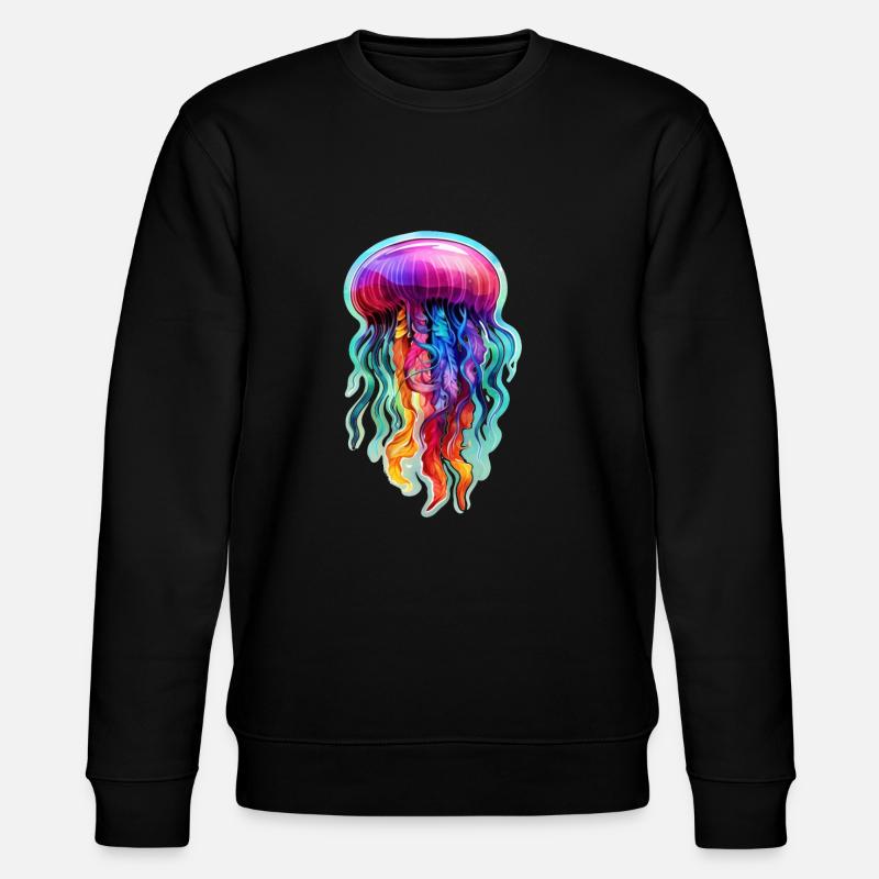 Bunte Qualle - Stanley/Stella Unisex Bio-Sweatshirt CHANGER  - Schwarz