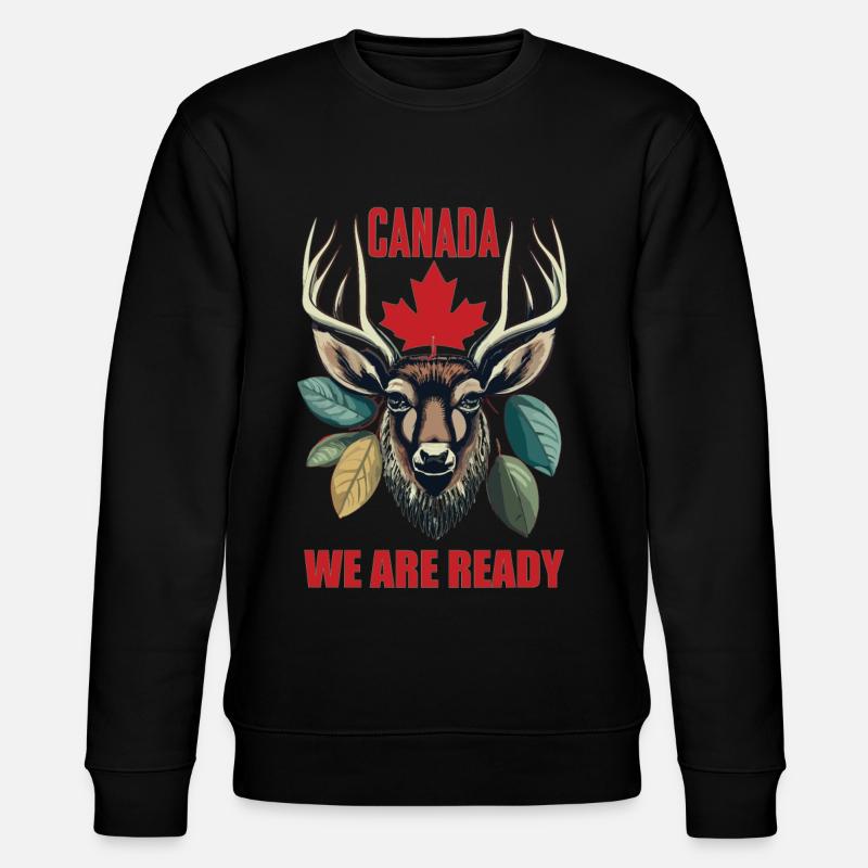 Canada Deer Maple Leaf - Stanley/Stella CHANGER Unisex Organic Sweatshirt - black