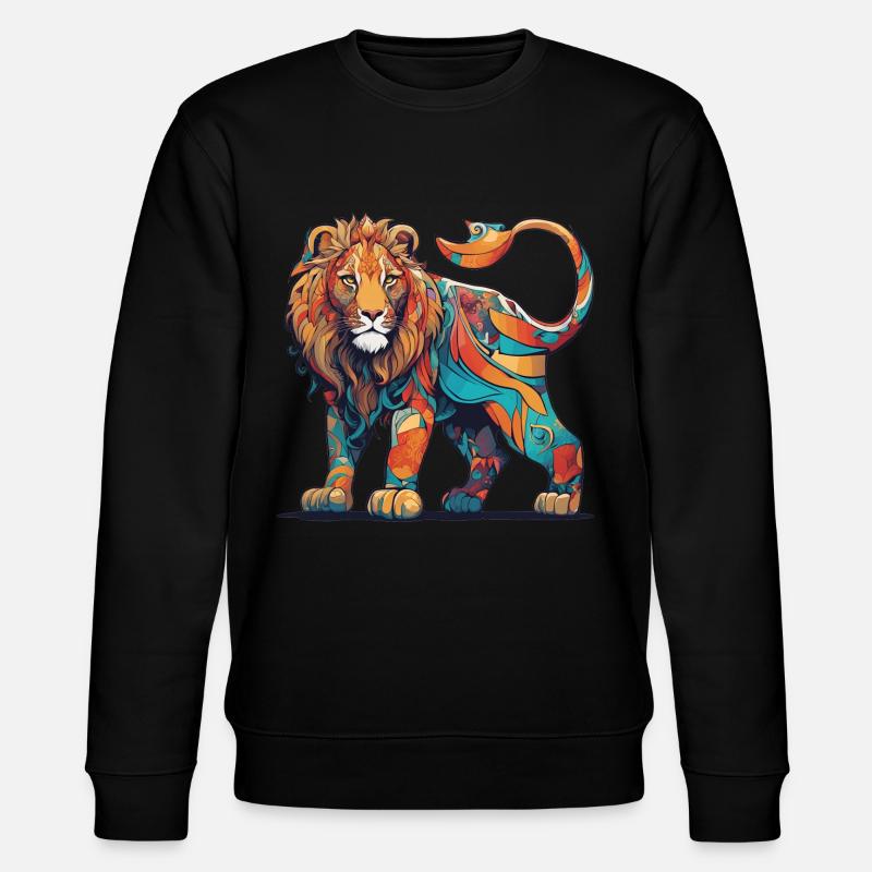 Colourful pattern Lion - Stanley/Stella CHANGER Unisex Organic Sweatshirt - black