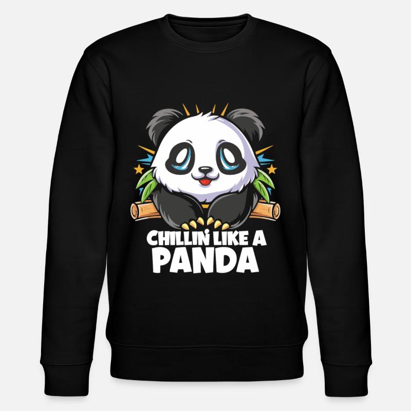 Panda Chill Mode Enabled - Stanley/Stella CHANGER Unisex Organic Sweatshirt - black