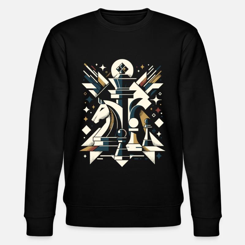 Geometric Chess Master Design - Stanley/Stella CHANGER Unisex Organic Sweatshirt - black