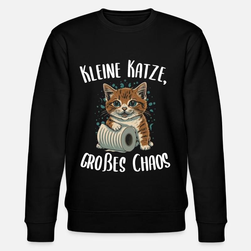 Kätzchen und das Papierrollen-Abenteuer - Stanley/Stella Unisex Bio-Sweatshirt CHANGER  - Schwarz