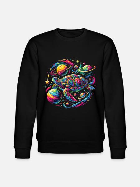 Galactic Turtle: Star Journey - Stanley/Stella CHANGER Unisex Organic Sweatshirt - black