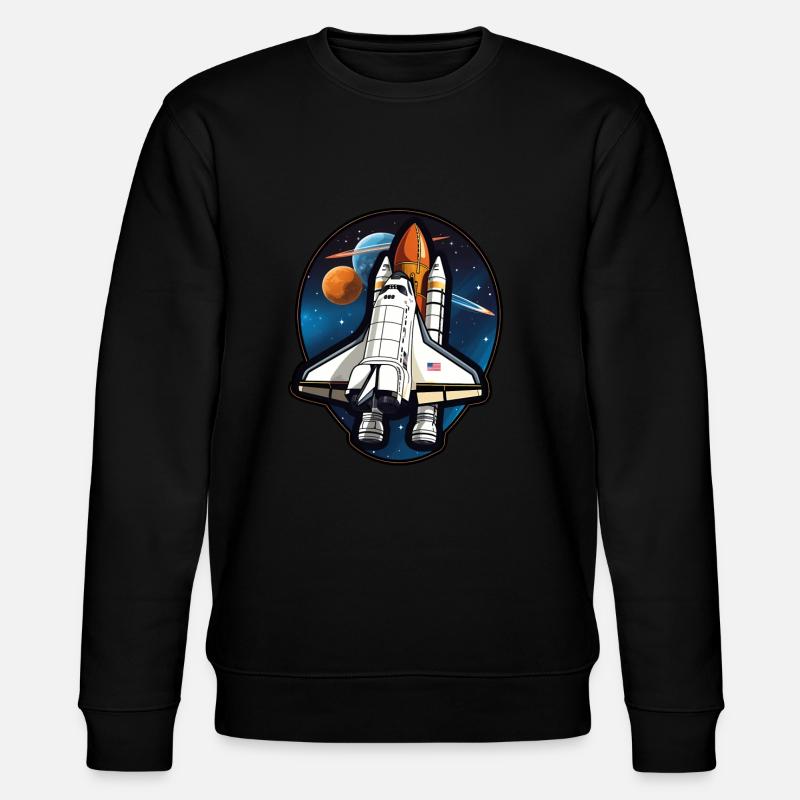 Space Shuttle Space - Stanley/Stella CHANGER Unisex Organic Sweatshirt - black