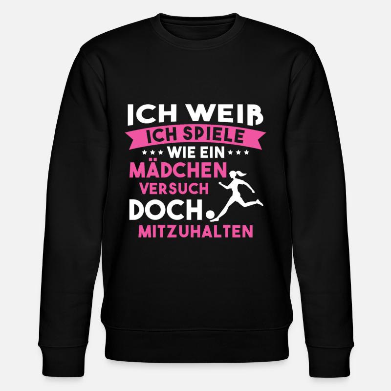 Fußball Sport Mädchen Geschenk - Stanley/Stella Unisex Bio-Sweatshirt CHANGER  - Schwarz