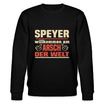 Speyer - Stanley/Stella Unisex Bio-Sweatshirt CHANGER  - Schwarz - Vorne - Nik (191cm) & Marisol (170cm)