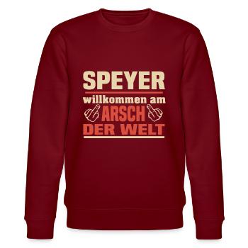 Speyer - Stanley/Stella Unisex Bio-Sweatshirt CHANGER  - Burgunderrot - Vorne - Nik (191cm) & Marisol (170cm)