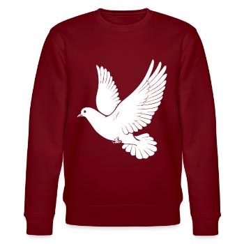Weiße Taube Liebe Geschenk Fliege - Stanley/Stella Unisex Bio-Sweatshirt CHANGER  - Burgunderrot - Vorne - Nik (191cm) & Marisol (170cm)