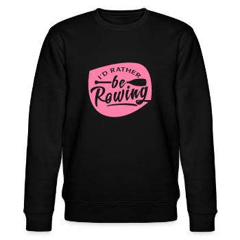 Ruderer Ruderboot Ruderteam Ruderin Rudern - Stanley/Stella Unisex Bio-Sweatshirt CHANGER  - Schwarz - Vorne - Nik (191cm) & Marisol (170cm)