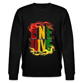 a love reggae colors cool gift - Stanley/Stella CHANGER Unisex Organic Sweatshirt - black - Front - Nik (191cm) & Marisol (170cm)