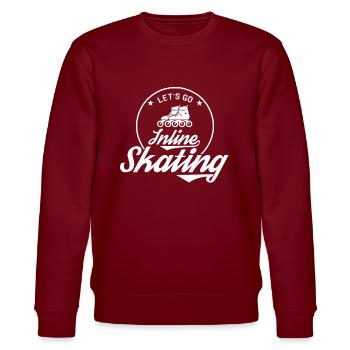 Inline Skater - Stanley/Stella Unisex Bio-Sweatshirt CHANGER  - Burgunderrot - Vorne - Nik (191cm) & Marisol (170cm)