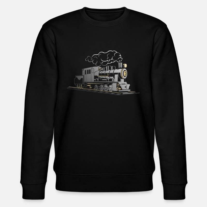 Dampflok Dampflokomotive Eisenbahn - Stanley/Stella Unisex Bio-Sweatshirt CHANGER  - Schwarz