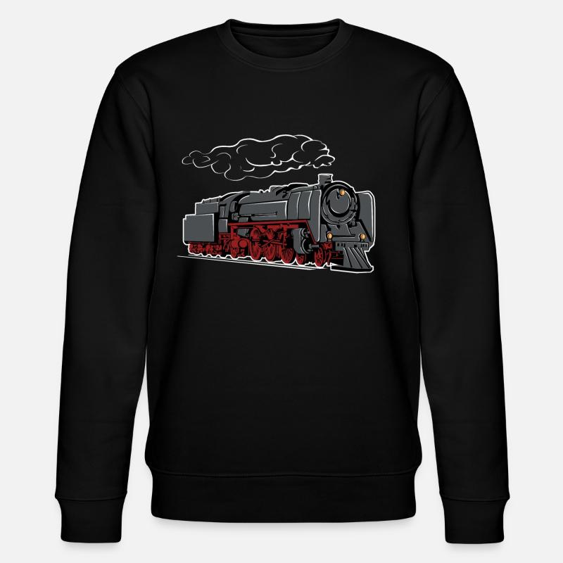 Dampflok Dampflokomotive Eisenbahn - Stanley/Stella Unisex Bio-Sweatshirt CHANGER  - Schwarz